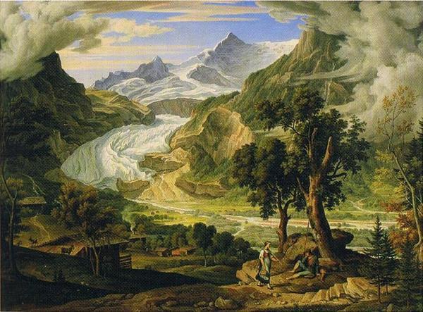 Joseph Anton Koch Grindelwald Glacier in the Alps. oil painting picture